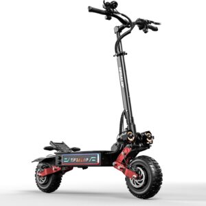 The CL8 electric scooter has two motors, a 60V 33Ah battery, full suspension, 11″ off-road tyres and is foldable, its range is 80 to 100 kilometres.
