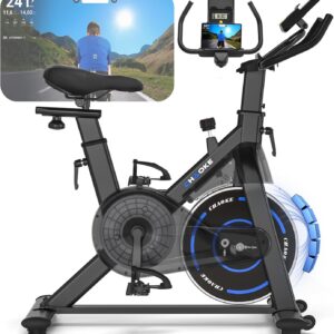 [Upgrade] Exercise Bike with App, CHAOKE Home Trainer Bicycle, Quiet, Continuously Adjustable Magnetic System, Ergometer Exercise Bike with LCD Display, Indoor Fitness Bike for Home, Up to 150 kg