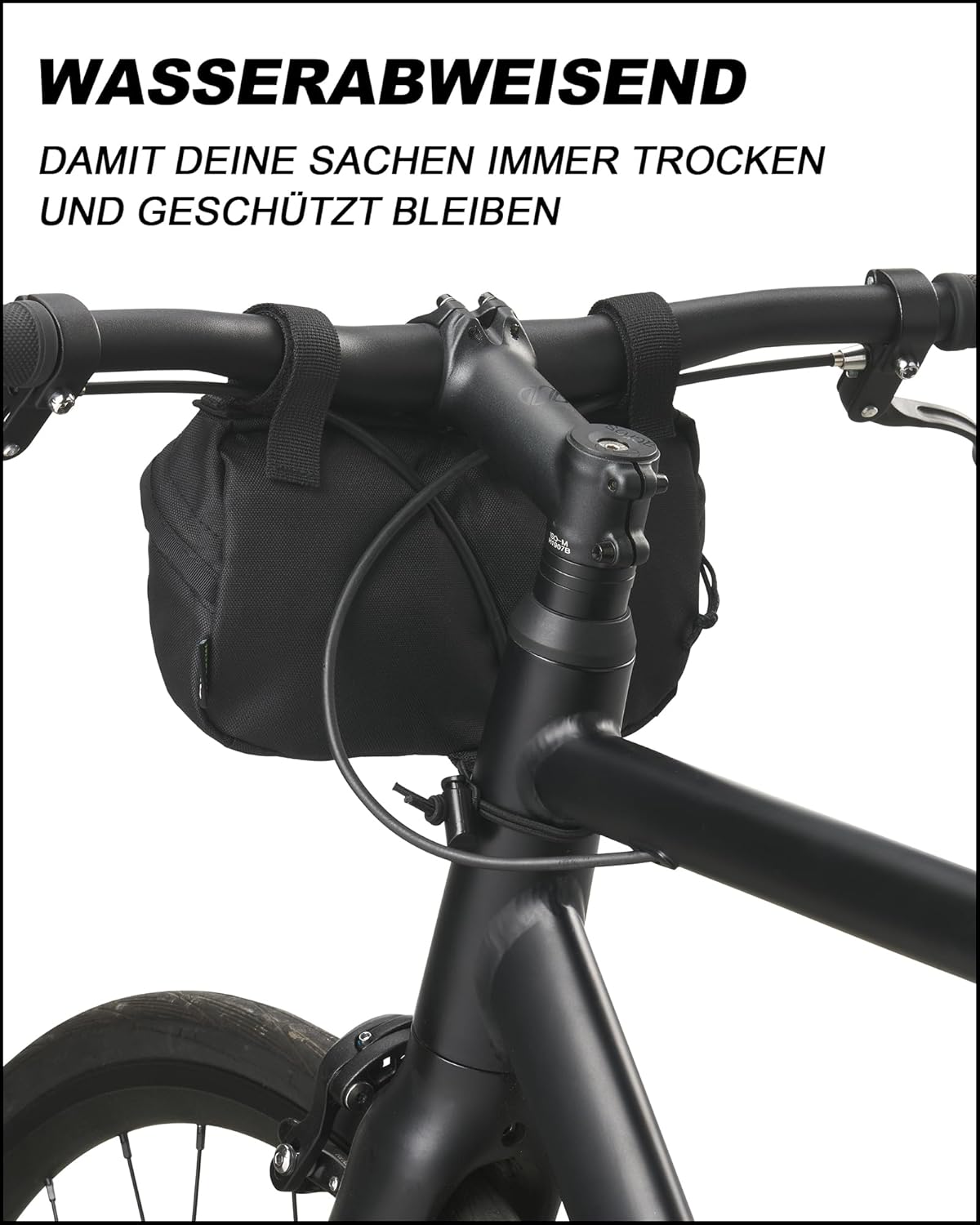 AEVOR Bar Bag Mini Black Eclipse - Handlebar Bag Bicycle - Water-Repellent - 1 L Volume - 2 Inner Pockets - Sustainable - PFC-Free Impregnation – Bild 4