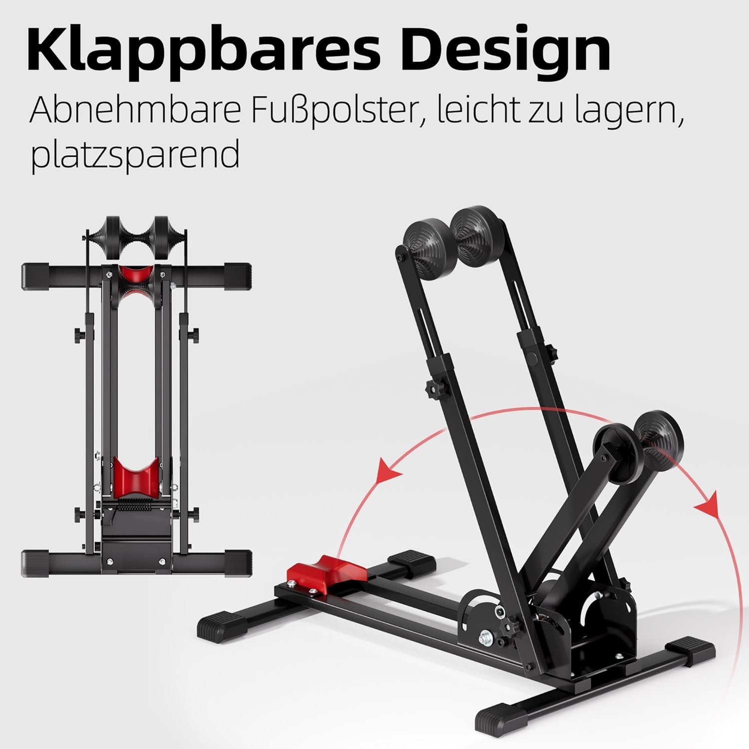 Urban Deco Adjustable Bicycle Stand, Bicycle Stand Floor, Bicycle Stand Road Bike, Suitable for Road Bikes & Mountain Bikes, Stow Away – Bild 2