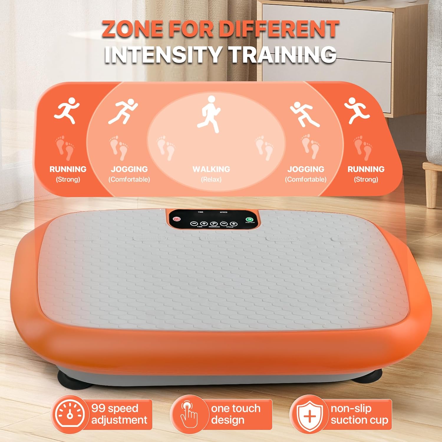 Vibration Plate Training Device for Weight Loss, Fitness Equipment, Vibration Plate Platform for Home Fitness, Lymphatic Drainage, Shaking, Full Body Shaker, 99 Adjustable Speeds – Bild 4