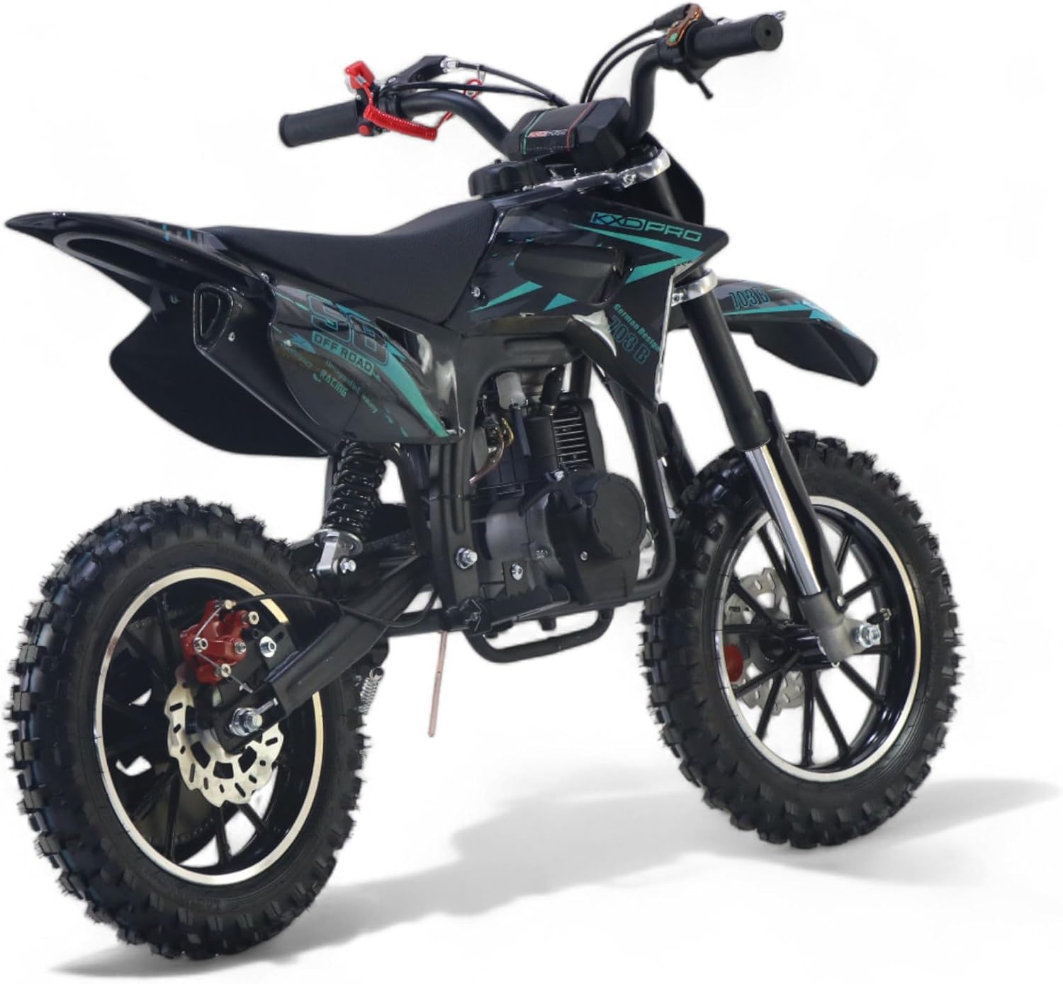 KXD 701A/706A/708A/703A /705 49cc 2/4-Stroke Dirt Bike Pocket Dirt Bike Motocross Motorcycle Cross 49 cc Motor Dirt Bike Pocket Bike (Turquoise, KXD 703B 4-Stroke 49cc PullStarter "Offroad Racing 58) – Bild 9
