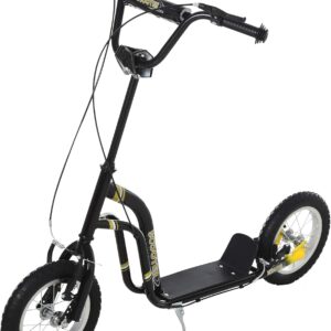 HOMCOM Children’s Scooter from 5 Years Scooter City Scooter Children’s Scooter Kickboard with Pneumatic Tyres 12 Inch Rubber Aluminium 120 x 58 x 85-95 cm