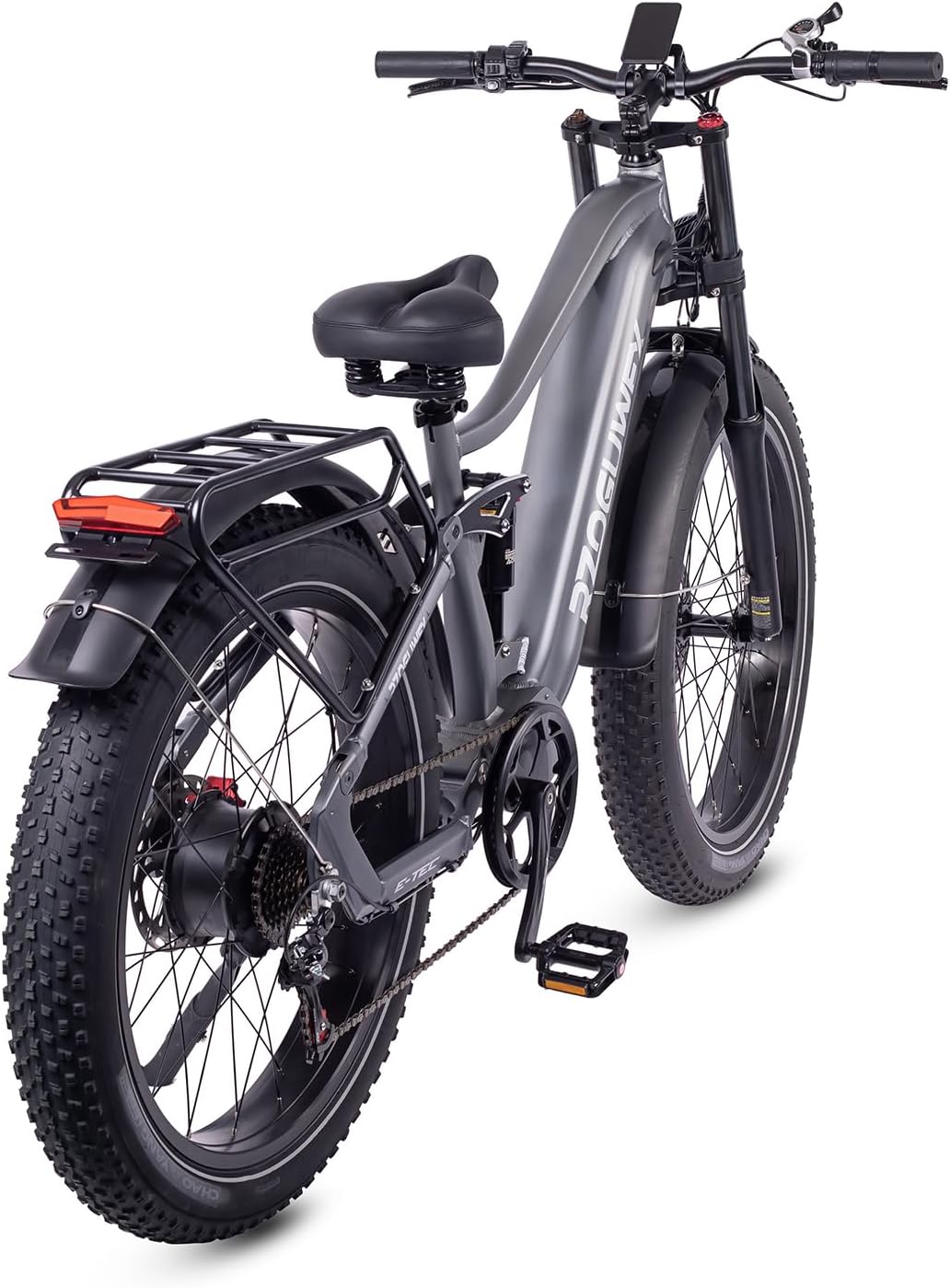 RZOGUWEX Electric Bicycle, 26 Inch Off-Road Ebike for Adults with Removable 48V 25Ah Lithium Ion Battery, 7 Speeds with Double Shock Absorbers and Double Hydraulic Disc Brake (Black) – Bild 6