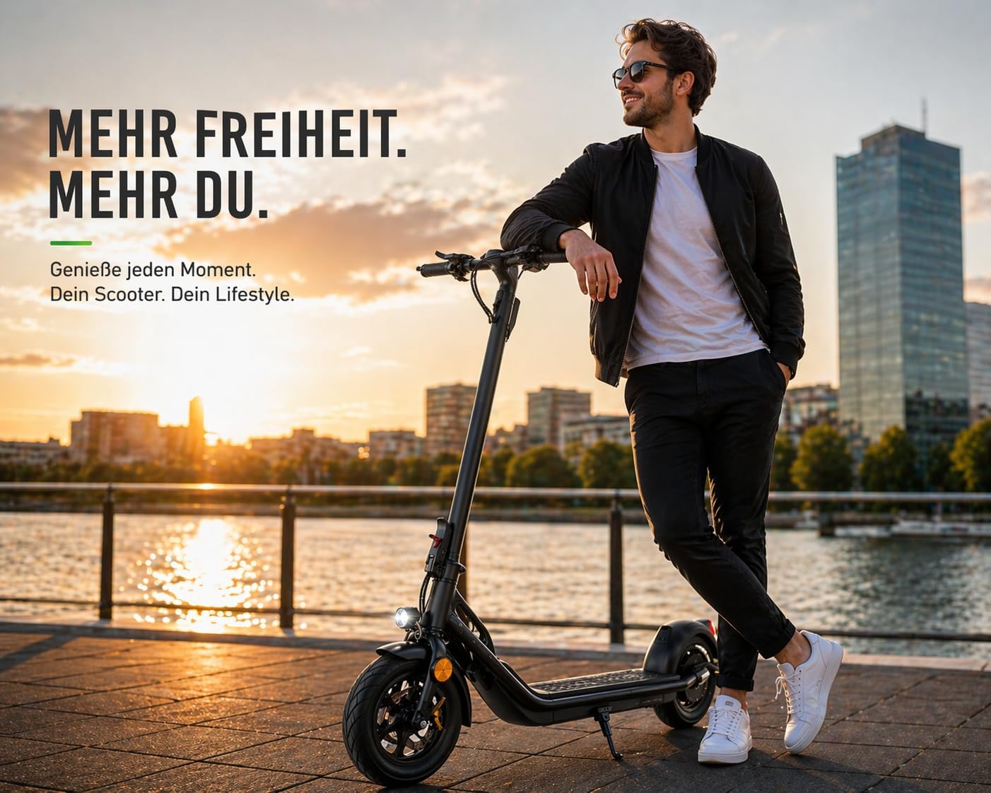 IMLEX E-Scooter Electric Scooter with Road Approval (ABE) - 20 km/h, 400 W Motor, 12 Inch Pneumatic Tyres, LED Display & Lighting, Foldable – Bild 2