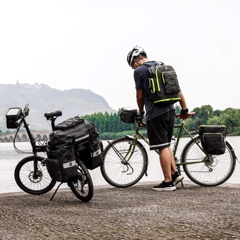 Baigio Bicycle Bag, 3-in-1 Multifunction Waterproof Pannier Rack Bag, 75L Cycling Pannier Rack Bag, Bicycle Travel Bag With Rain Cover, For Men, black – Bild 7