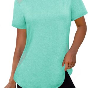 Gyabnw UV Sports T-Shirt Women’s Sports Shirt Functional Shirt Short Sleeve Running Shirt Fitness Top Yoga Protective Clothing