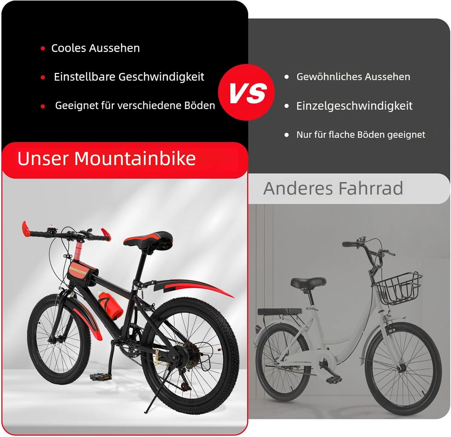 Mountain Bike 20 Inch Children's Bicycle for Boys and Girls, 7-Speed Mountain Bike with Mudguard, Water Bottle, Compass Bell, Load Capacity 85 kg, From 8-13 Years – Bild 8