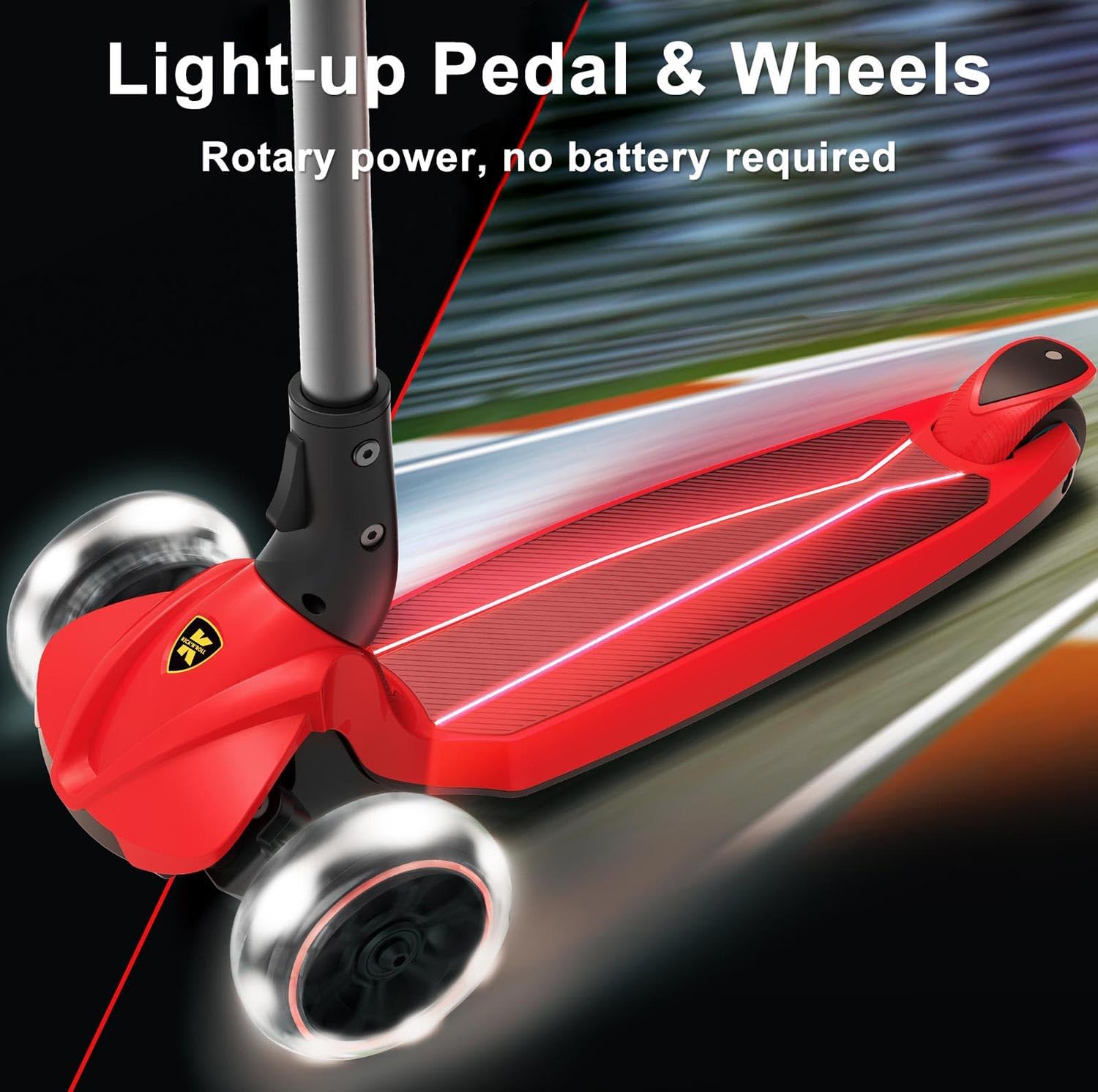 Kicknroll Scooter Children 3 Years - Children's Scooter from 3 Years - Foldable Slide Scooter Children with 4 Adjustable Heights, LED Wheels, Illuminated Kickboard - Tricycle Scooter for Boys Girls – Bild 2