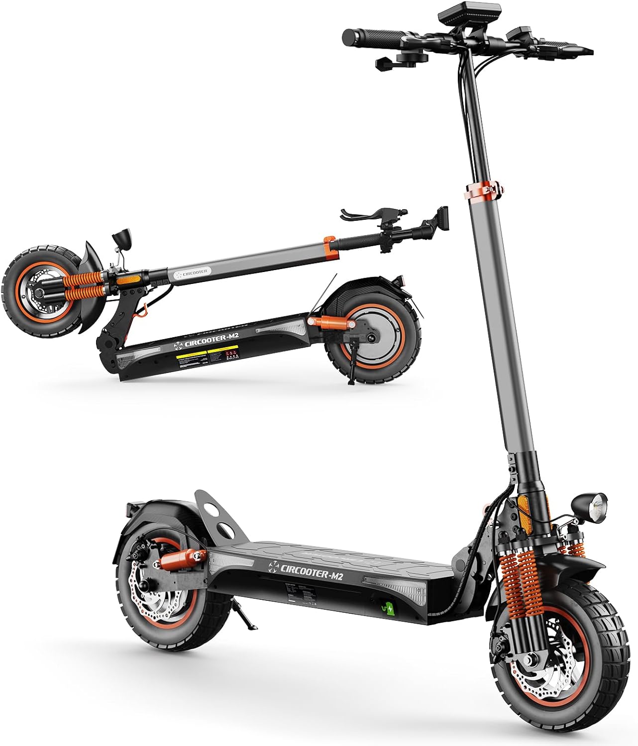 CIRCOOTER M2 E Scooter with Road Legal, 10 Inch Off-Road E-Scooter, Up to 60-70 km Range, Indicator, Up to 150 kg Load Capacity, Foldable Electric Scooter for Adults & Commuters