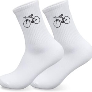 HUKUMA Road Bike Socks, 35-46 Bicycle Socks Men, Bicycle Gift for Men and Women, Road Bike Accessories, Bicycle Rider Tennis Socks Accessories, Funny Gift for Birthday Men and Women
