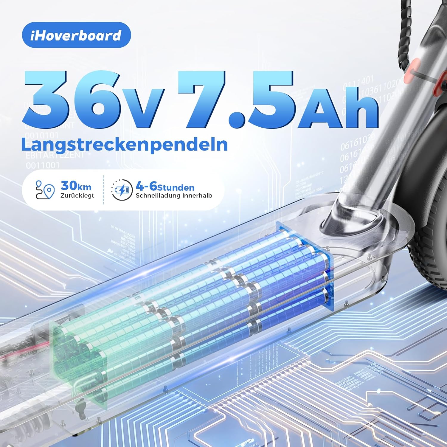 E Scooter with Road Approval | Max 30 km Range, ABE Electric Scooter 350 W Motor, 20 km/h, LED, Dual Brake System Load up to 120 kg, Electric Scooter Lightweight, Compact & Stable for Commuters – Bild 6