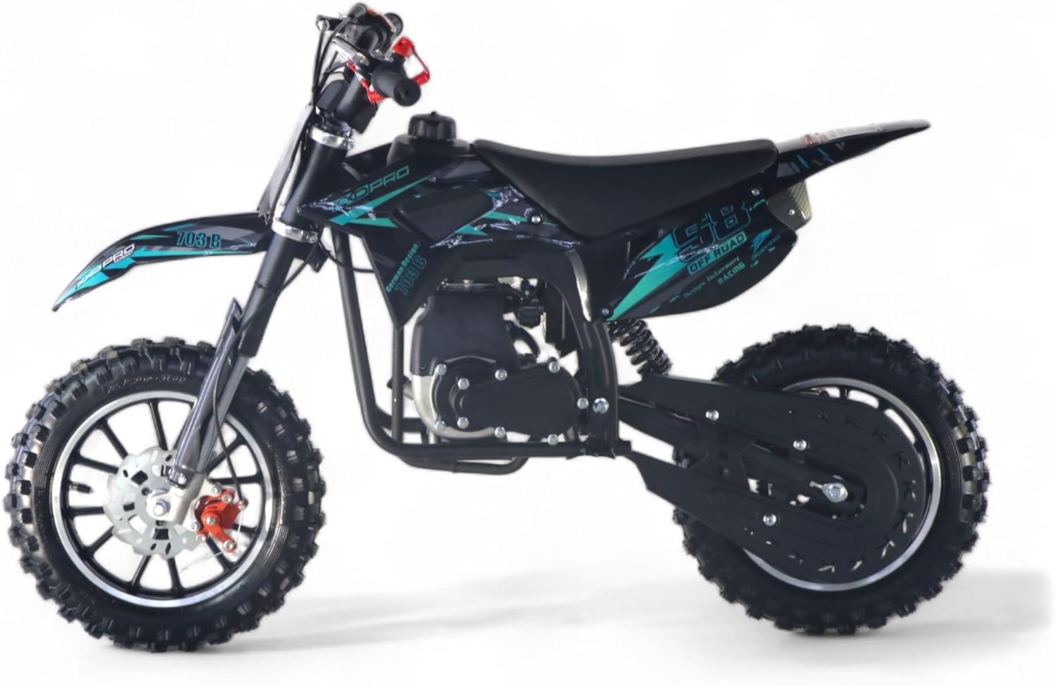 KXD 701A/706A/708A/703A /705 49cc 2/4-Stroke Dirt Bike Pocket Dirt Bike Motocross Motorcycle Cross 49 cc Motor Dirt Bike Pocket Bike (Turquoise, KXD 703B 4-Stroke 49cc PullStarter "Offroad Racing 58) – Bild 5