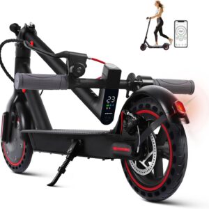 E Scooter 8.5 Zoll Escooter mit Straßenzulassung Faltbarer Elektroroller mit 25-30 km Reichweite, Doppelbremssystem, LED-Display Elektro Scooter für Pendeln,Elektroroller mit App-Funktion,120kg Load