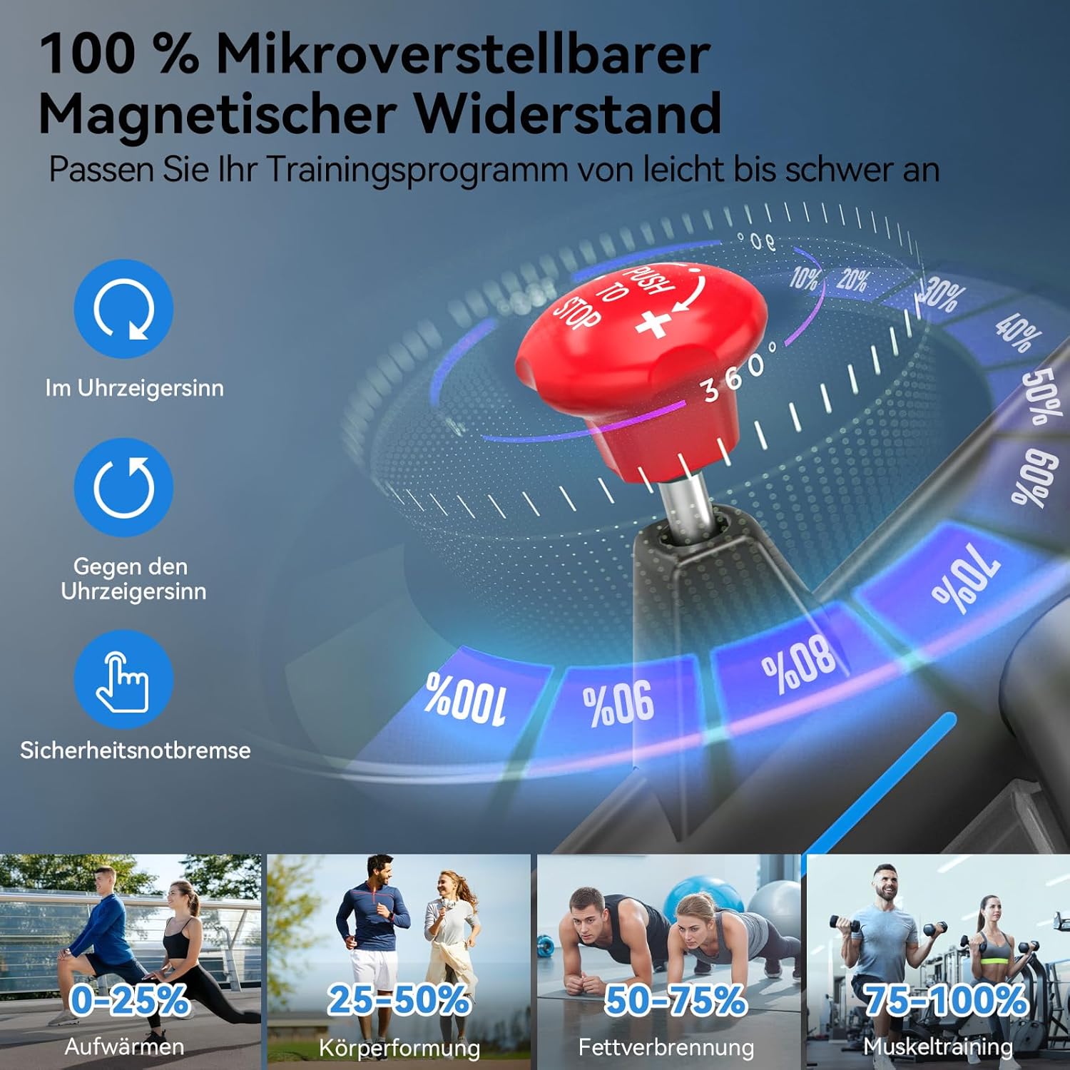 Heimtrainer Fahrrad mit App, Wenoker Leises Ergometer Magnetischer Widerstand Hometrainer Fahrrad, Spinning Bike Indoor Fitnessbikes für Kardio-Training zu Hause,Bis 160KG – Bild 5