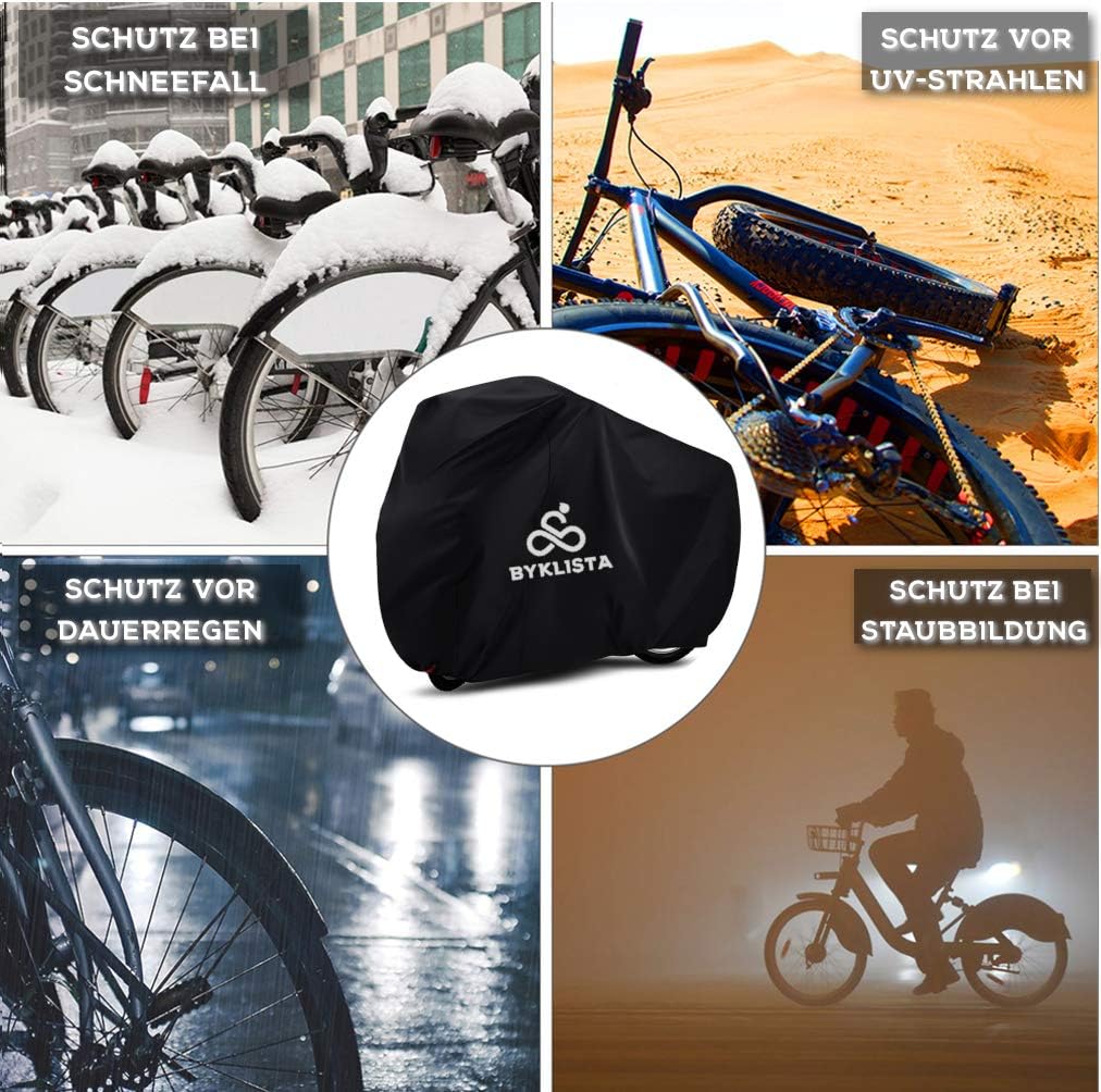 BYKLISTA Bicycle Cover Waterproof Bicycle Garage Made of Tear-Resistant Oxford Fabric – Bicycle Tarpaulin Also Fits E-Bikes – Bicycle Protective Cover Extra Welded Inner Seams & High UV Protection – Bild 3