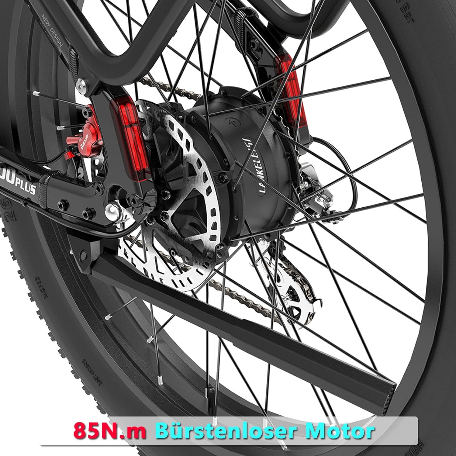 LANKELEISI MG600 Plus E Bike Damen 26 Zoll Tiefeinsteiger Fat Bike Elektrofahrräder mit 48V 20Ah Akku, Reichweite Bis zu 150KM, 7-Gang Ebike Herren für Trail, Schnee & Strand – Bild 3
