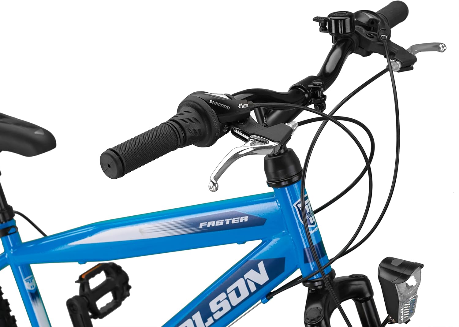 Talson 26 Inch Mountain Bike Bicycle with 21 Speed Shimano, Fork Suspension and Lighting, Blue – Bild 2