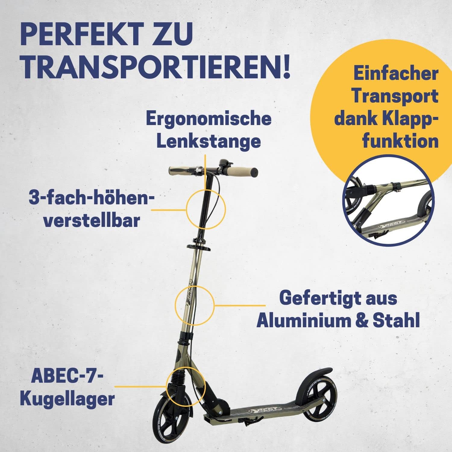 Best Sporting 30410 Scooter with ABEC-7, Black/Gold – Bild 3