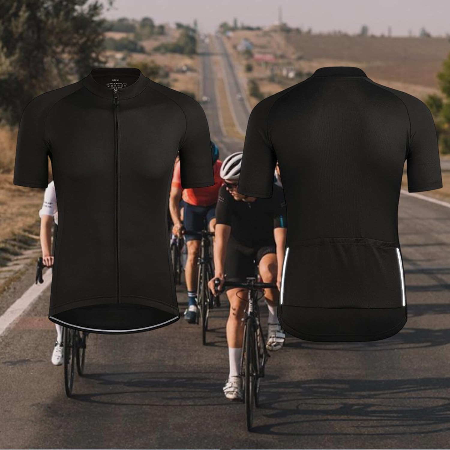 NuCamper Men's Cycling Jersey Short Sleeve Cycling Jersey T-Shirt with 3 Pockets, Breathable and Quick-Drying Cycling Clothing Men's Cycling Jerseys MTB for Cycling Outdoor Sports – Bild 3
