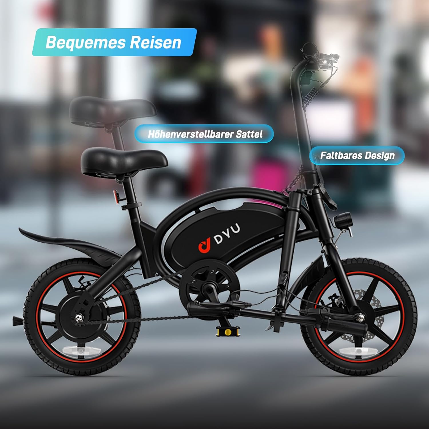 DYU D3S 14 Inch Mini Electric Bike – Bild 5