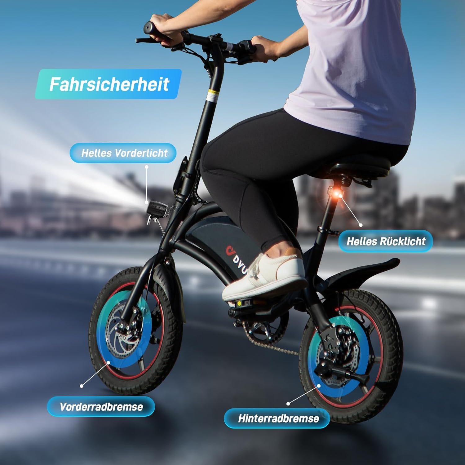 DYU D3S 14 Inch Mini Electric Bike – Bild 4