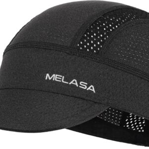 MELASA Bicycle Cap, Cooling Skull Cycling Cap with Sun Visor, Sun Protection, UV Road Bike Hat, Cycling Cap for Men and Women