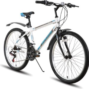 Hiland 24/26 Inch Mountain Bike for Men Women 21 Speed MTB with High-Carbon Steel Frame, Bicycle for Adults and Teenagers, Mountain Bike with V-Brakes
