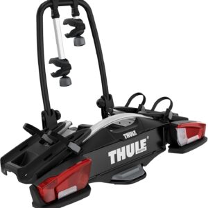 Thule VeloCompact Bicycle Carrier, Bicycle Carrier Towing Hitch Black/Aluminium, 2 Bikes