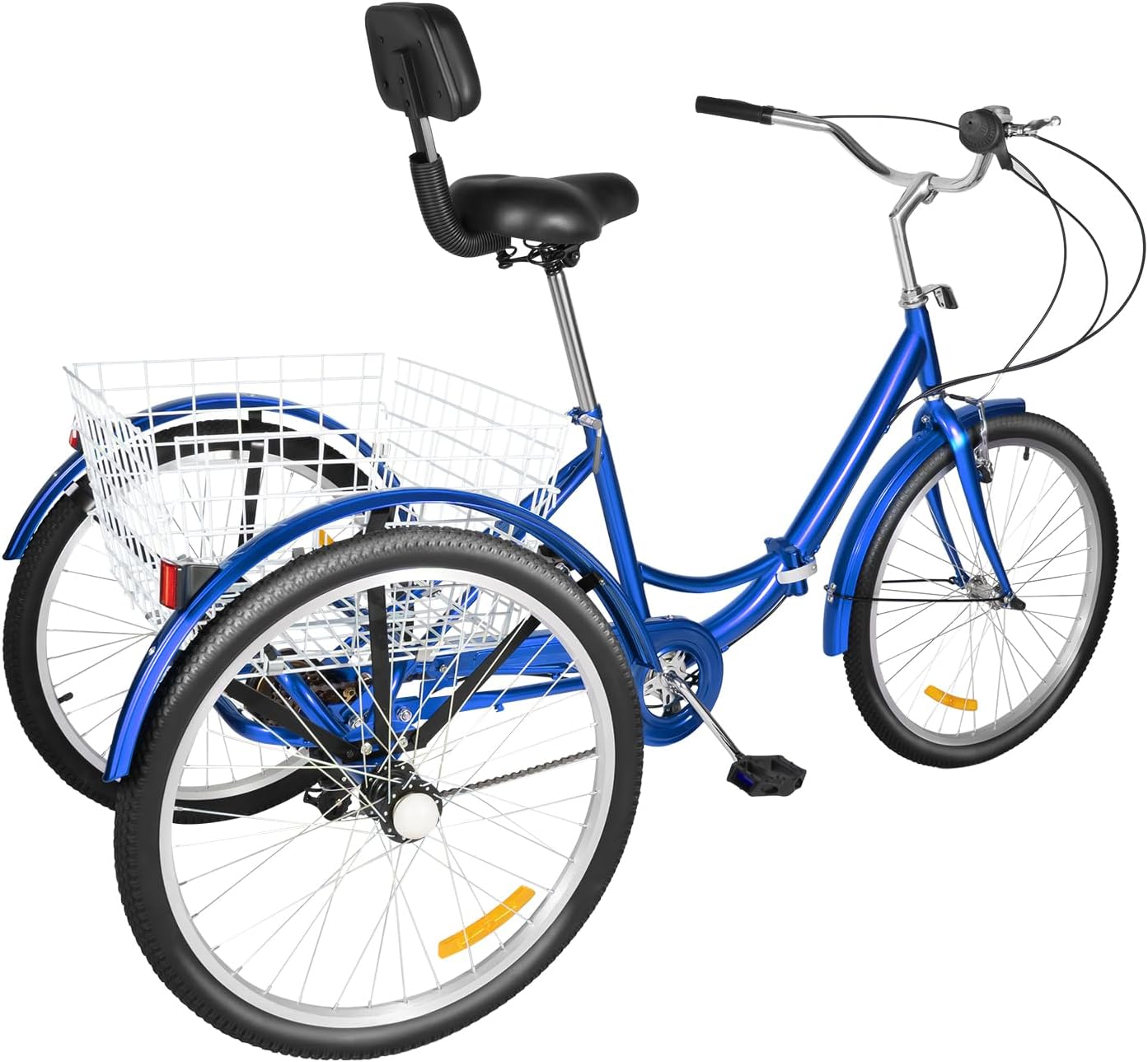 24 Inch Tricycle for Adults, 7-Speed Folding Bike, 3-Wheel Bicycle, with Shopping Basket and Backrest Seat Cushion, Suitable for Adults, Seniors and Beginners – Bild 2