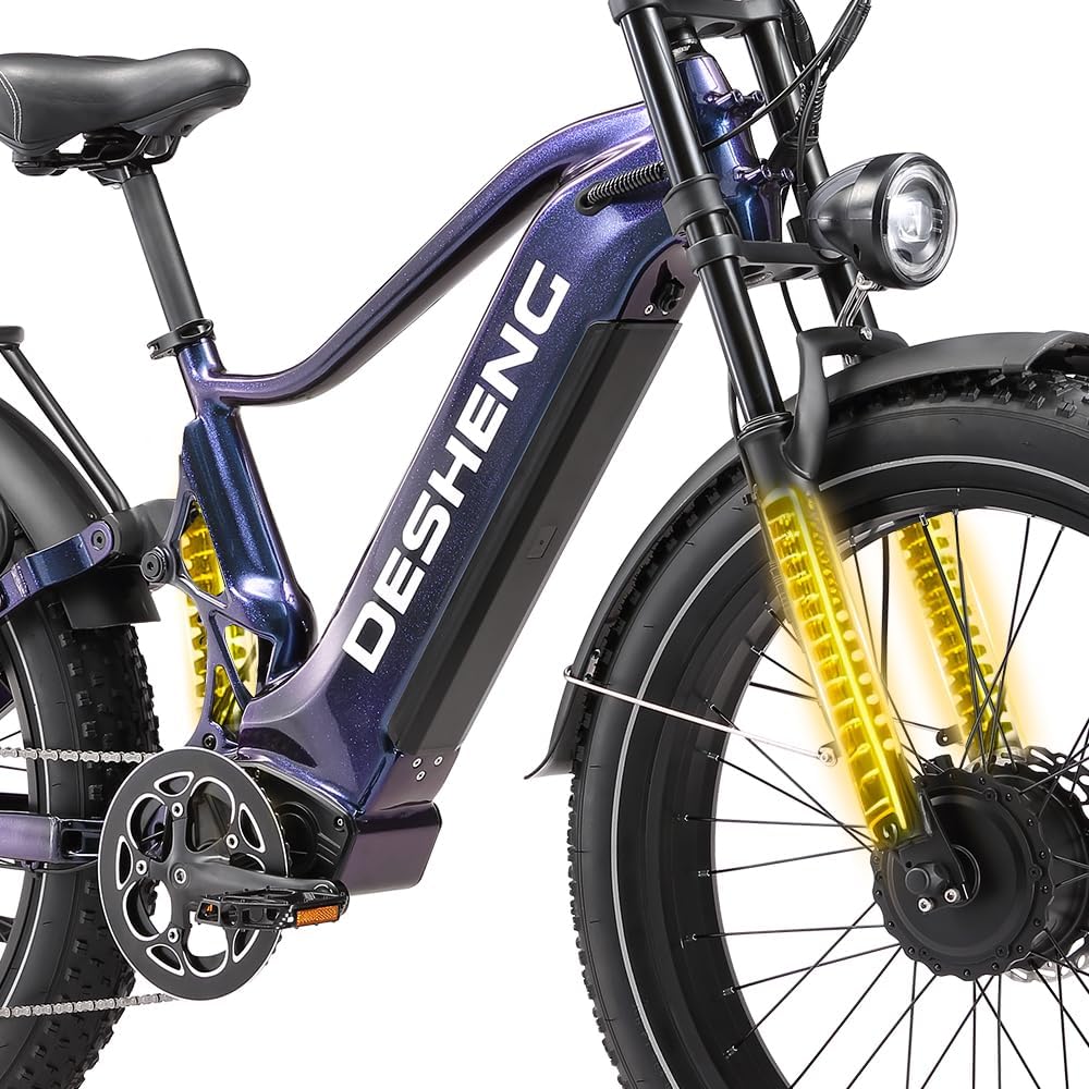 D26 Adult Dual Motor Electric Bicycle with Full Suspension, 26-Inch Fat Tyre Mountain Bike Battery, 48 V 25 AH, Hydraulic Brakes – Bild 4