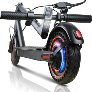QNQ Elektroroller für Erwachsene, 8,5/10 Zoll, max 20/35 km Reichweite & 20 km/h, Dual-Bremse, Hydraulische Federstoßdämpfer Vorne und Hinten, LED-Display und App, Faltbarer für Pendler E Roller