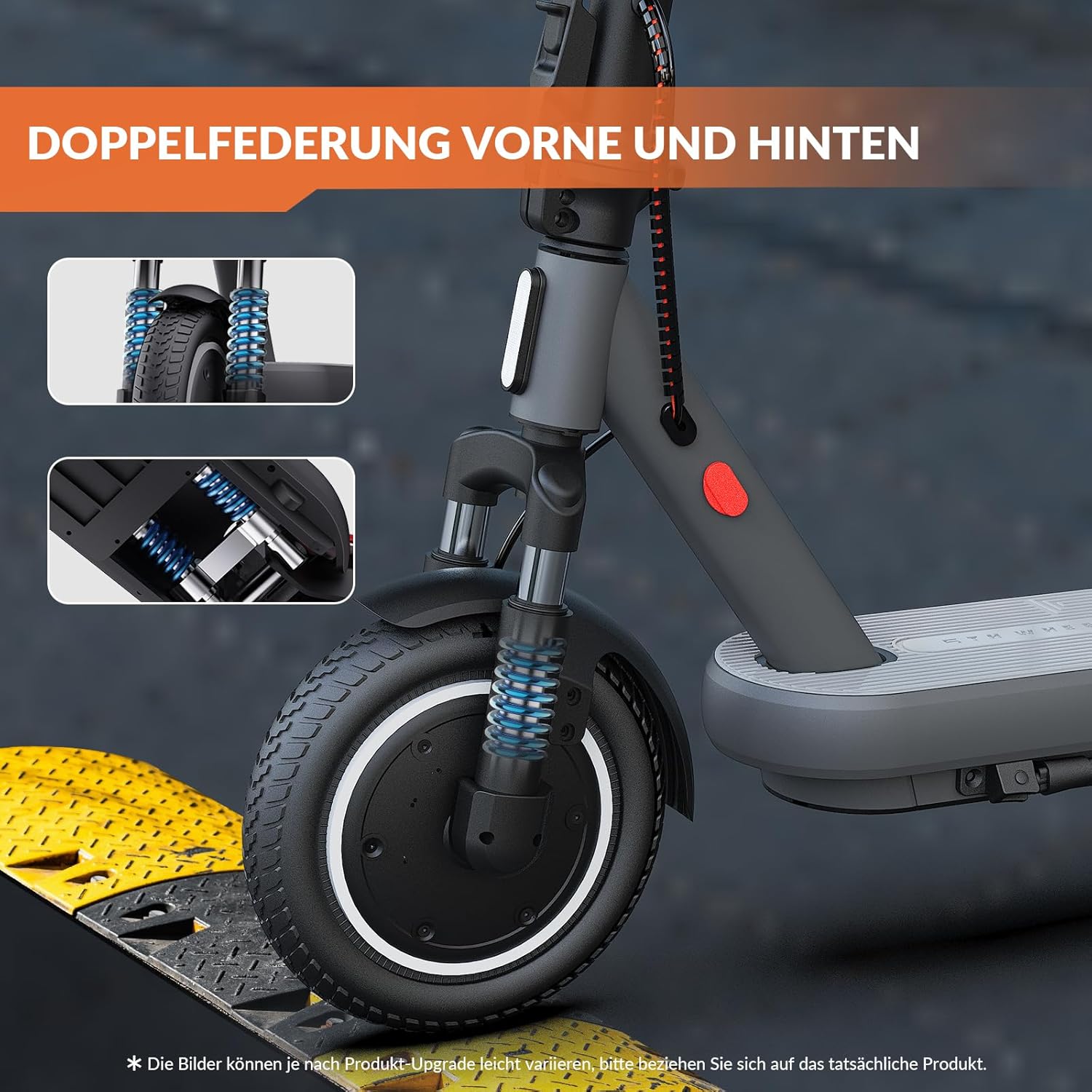 E Scooter with Road Legal, 10 Inch E Scooter, Max 32 km/40 km Range 20 km/h, Electric Scooter up to 120 kg, Indicator, App Connection, Quadruple Shock Absorption, Dual Brake System E Scooter for – Bild 3