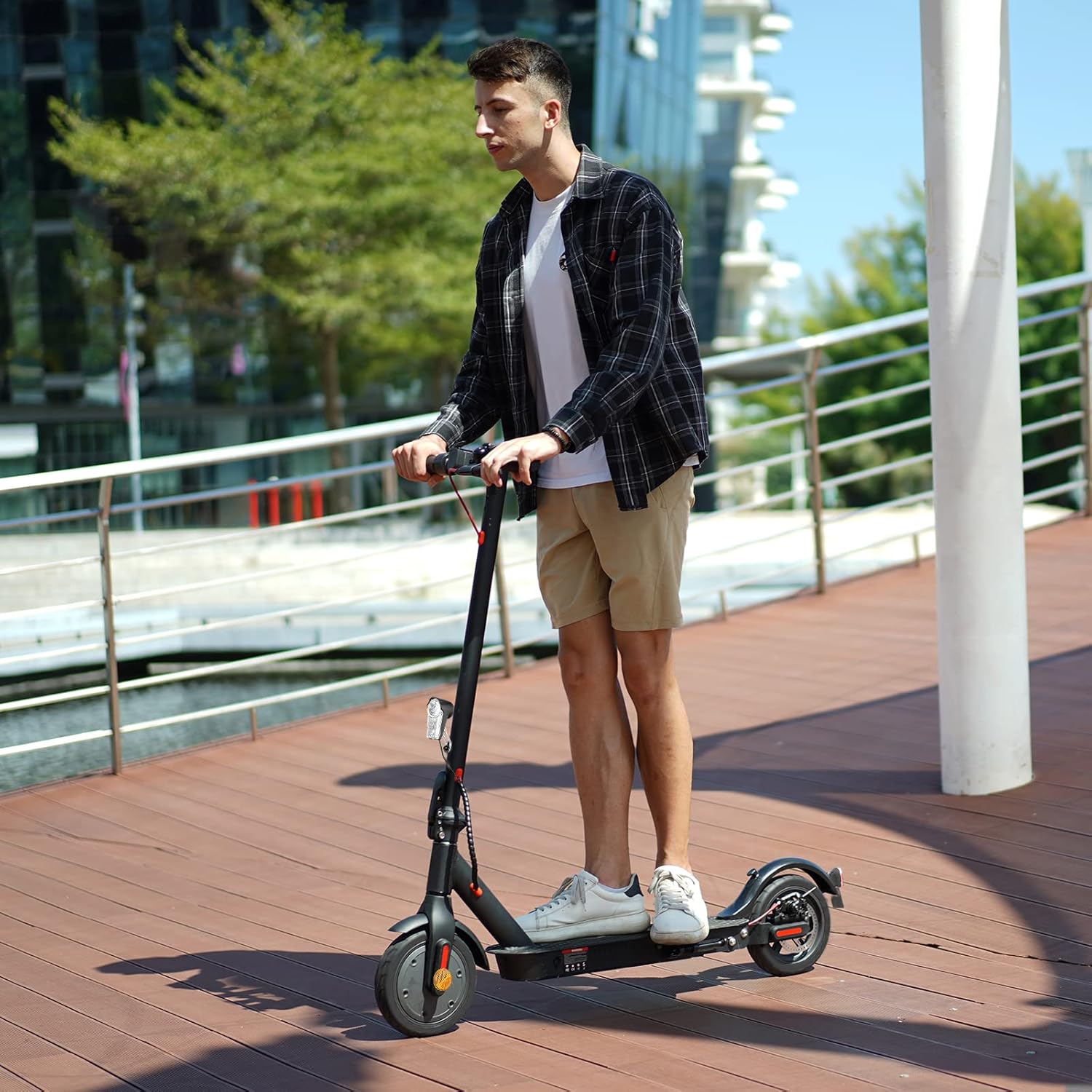 iScooter E Scooter with Road Legal, ABE Electric Scooter Load up to 120 kg, 30 km Range, LED, 20 km/h, 350 W Motor, 8.5 Inch Honeycomb Tyres, Dual Brake System E Scooter for Adults – Bild 2