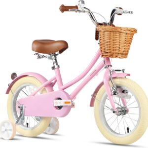 Glerc 12-20 Zoll Kinderfahrrad mit Korb, für Jungen und Mädchen im Alter von 3 bis 12 Jahren, mit Klingel und Stützrädern, erhältlich.
