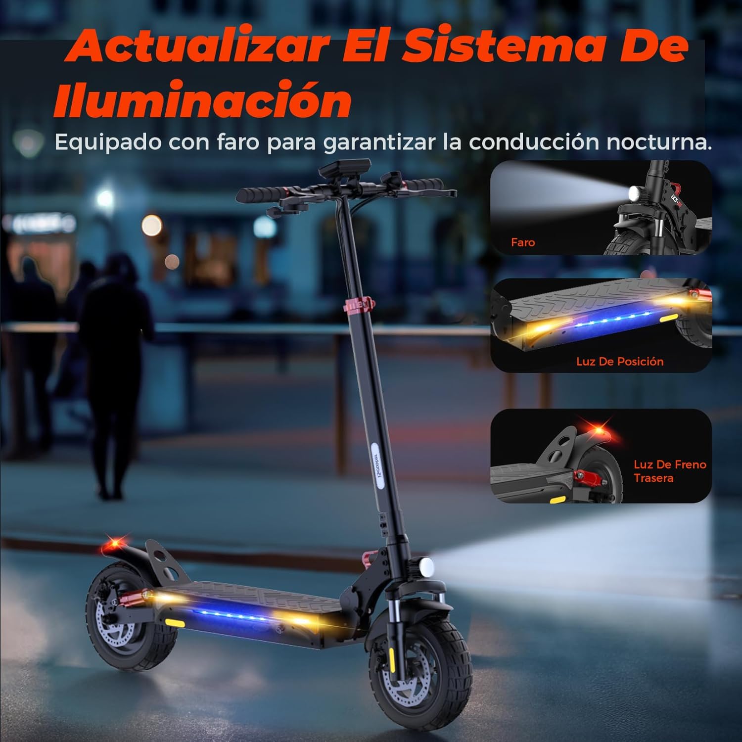 800 W Electric Scooter for Adults, 480 Wh Battery, Maximum Range of 40 km, Foldable Electric Scooter of 10 Inches, App, Maximum Load 120 kg, Adjustable Handlebar, Quadruple Suspension – Bild 6
