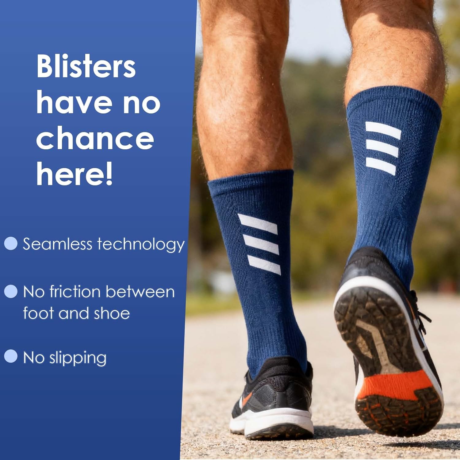 Cycling Socks for Men, Compression Running Socks, Road Bike Socks Men 40-44, Breathable, Crew Sports Socks with Padding, for Hiking, Basketball, Bicycle – Bild 6