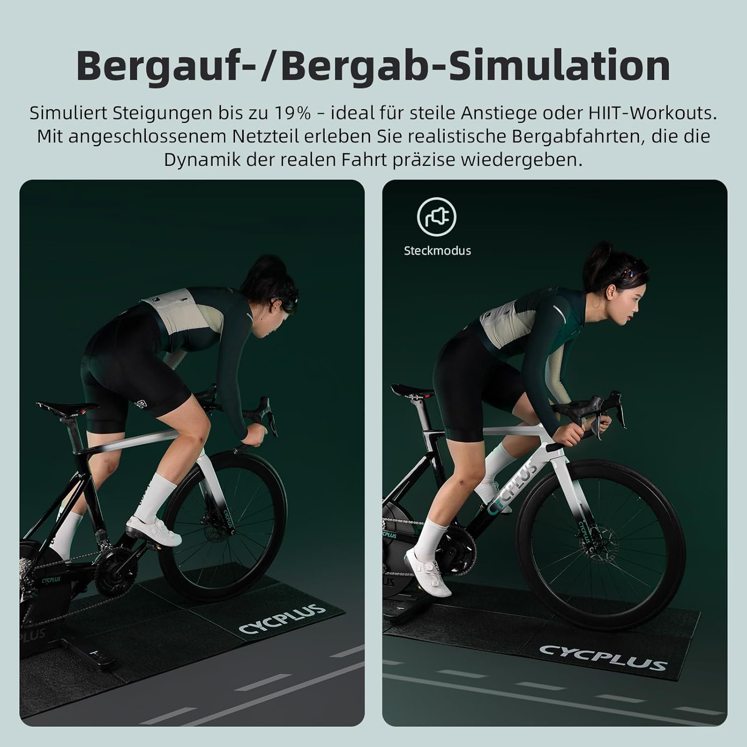 CYCPLUS R200 Bicycle Trainer, 2200 W Brushless Motor, 19% Incline Simulation, BLE & ANT+ Dual Mode, Virtual Switching, Uphill/Downhill Simulation, Super Quiet for Realistic Indoor Cycling – Bild 5