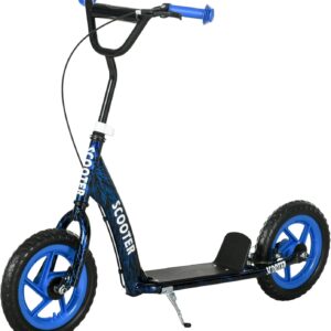 AIYAPLAY Children’s Scooter with Adjustable Handlebar, Large Wheels, Handbrake, Kick Scooter, 11.8 Inch City Scooter for 6-12 Years, Boys and Girls, Steel