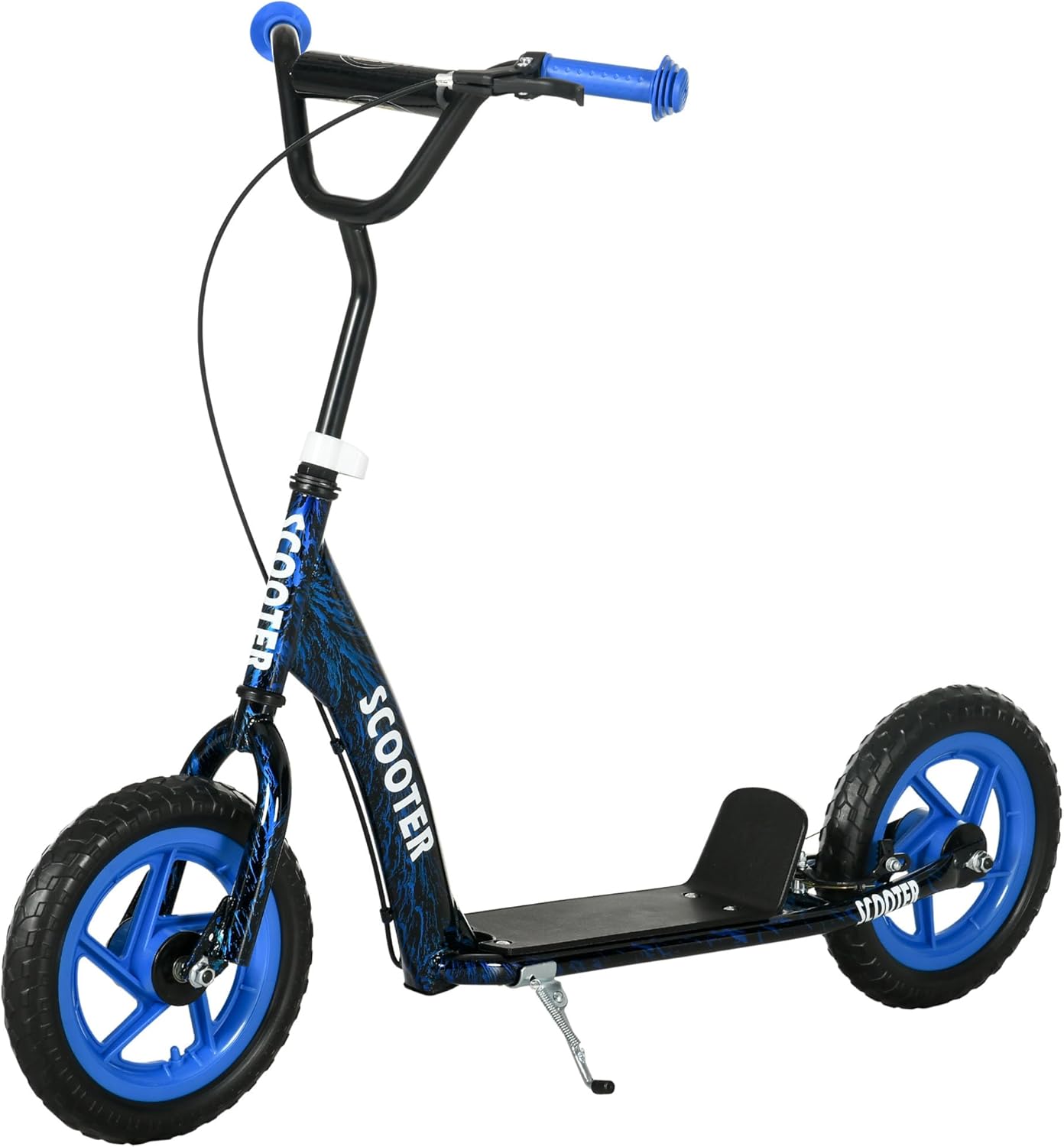 AIYAPLAY Children's Scooter with Adjustable Handlebar, Large Wheels, Handbrake, Kick Scooter, 11.8 Inch City Scooter for 6-12 Years, Boys and Girls, Steel