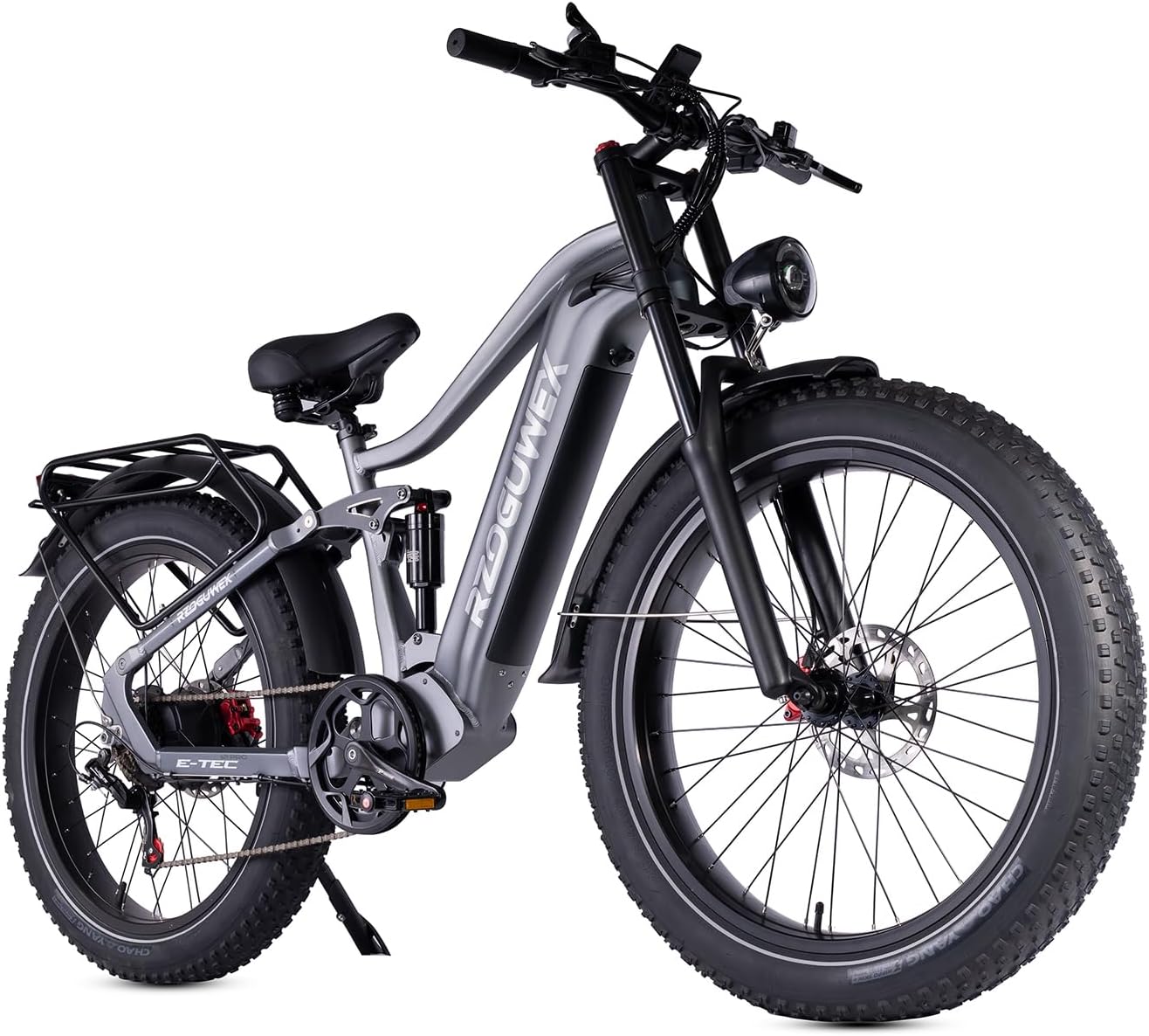 RZOGUWEX Electric Bicycle, 26 Inch Off-Road Ebike for Adults with Removable 48V 25Ah Lithium Ion Battery, 7 Speeds with Double Shock Absorbers and Double Hydraulic Disc Brake (Black) – Bild 7