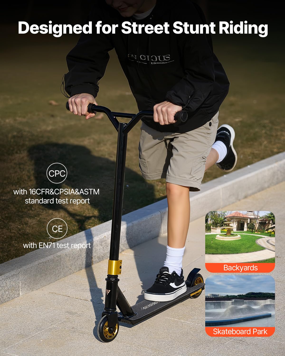 VEVOR Stunt Scooter, Complete Trick Scooter for Kids Ages 11-13, Teens, Boys and Girls, Freestyle Street Rider for Intermediate and Beginners, Lightweight Aluminium Deck – Bild 6