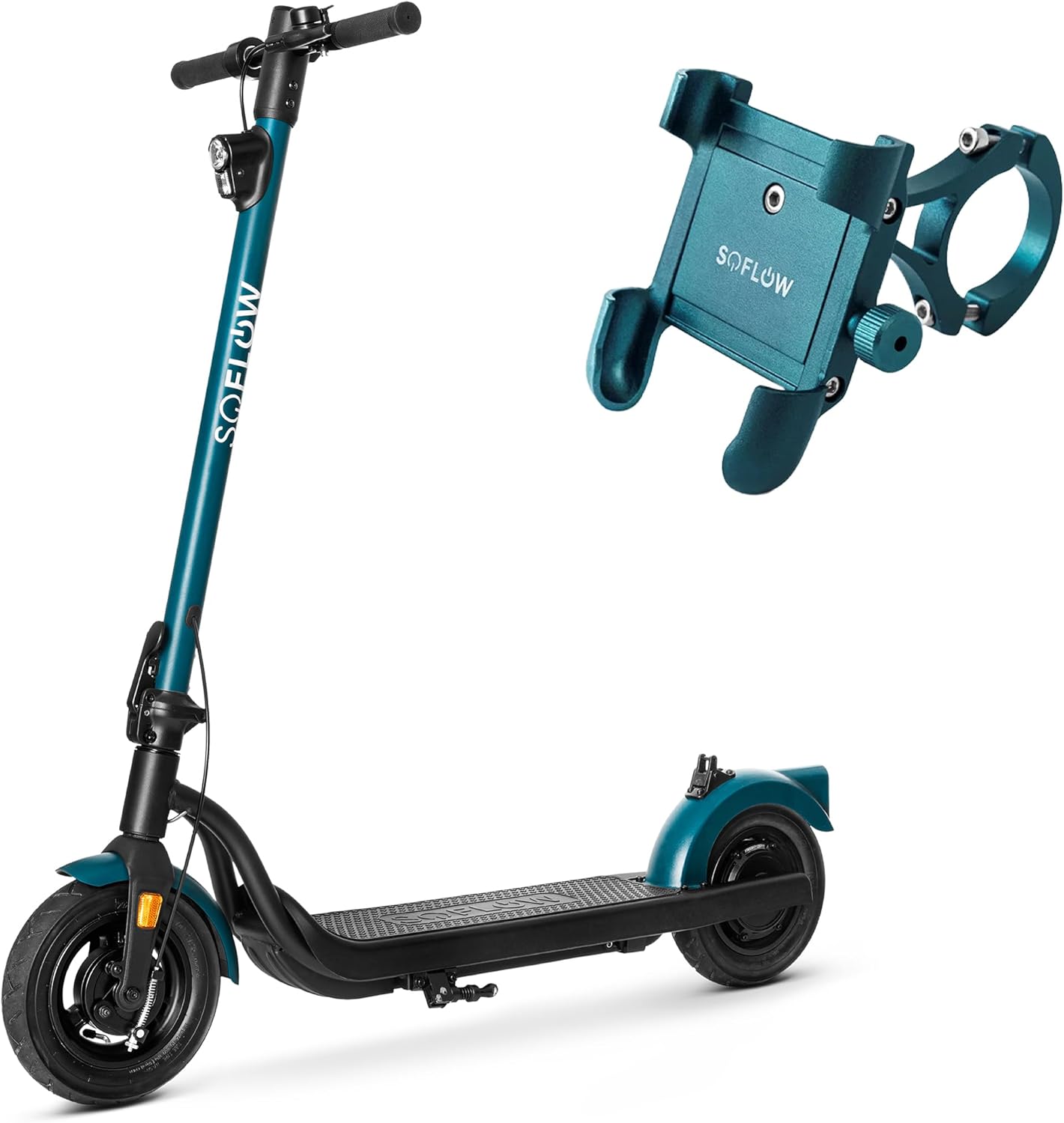 SoFlow - SO2 Air 3rd Gen Foldable 10 Inch E-Scooter + Mobile Phone Holder with German Road Legal High Load Capacity up to 150 kg Long Range 40 km Top Speed 20 km/h