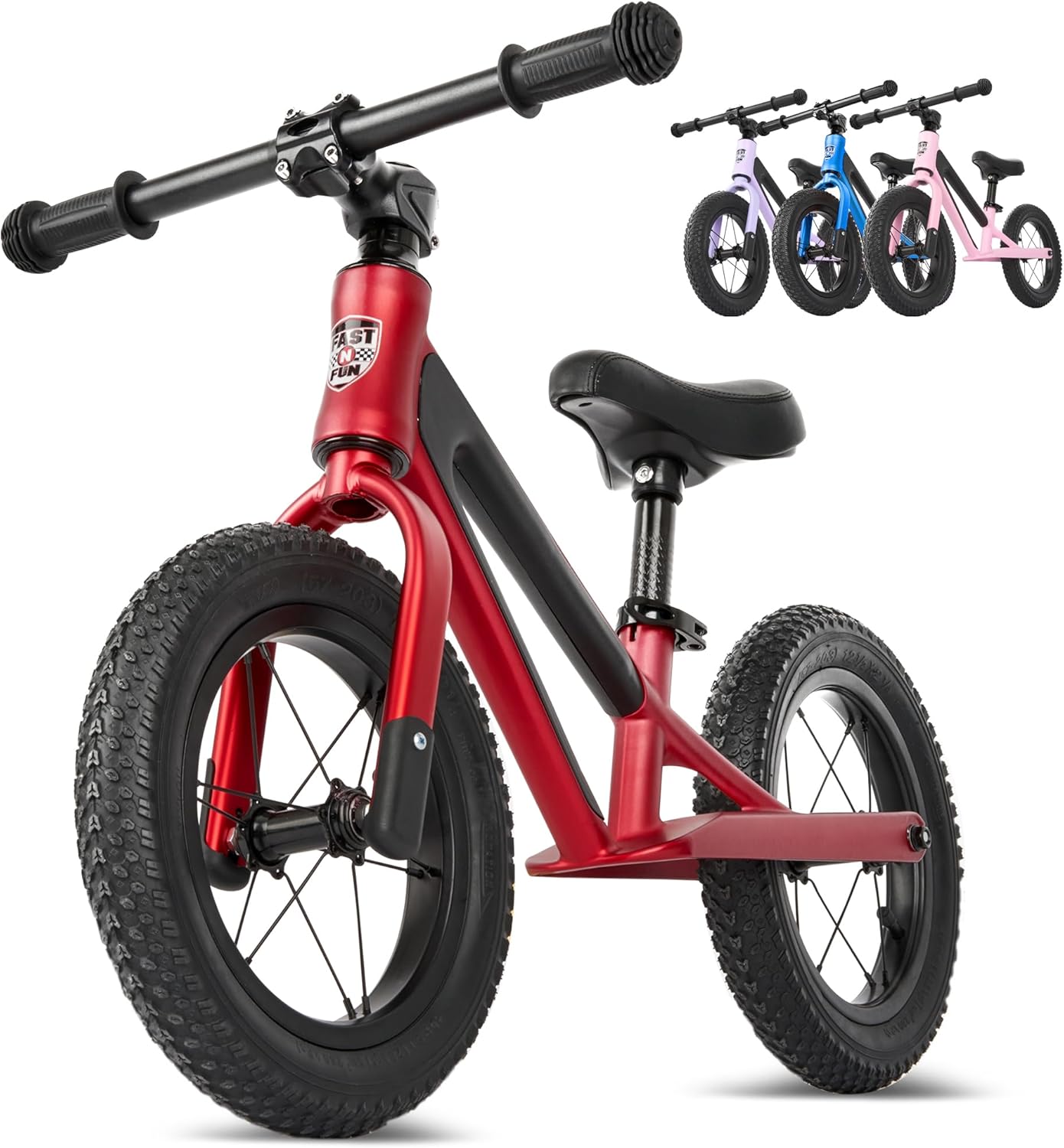 Balance Bike from 2 Years, Ultralight with Carry Handle, Magnesium Frame, 12 Inch Wheels, Footrest and Ergonomic Height-Adjustable Seat