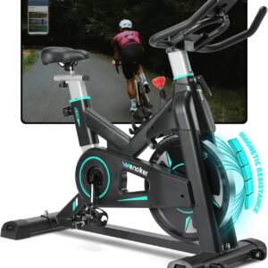Wenoker Exercise Bike, Magnetic Resistance Stationary Bicycle for Home, Indoor Bike with Whisper Quiet, Heavy Flywheel and Improved LCD Monitor