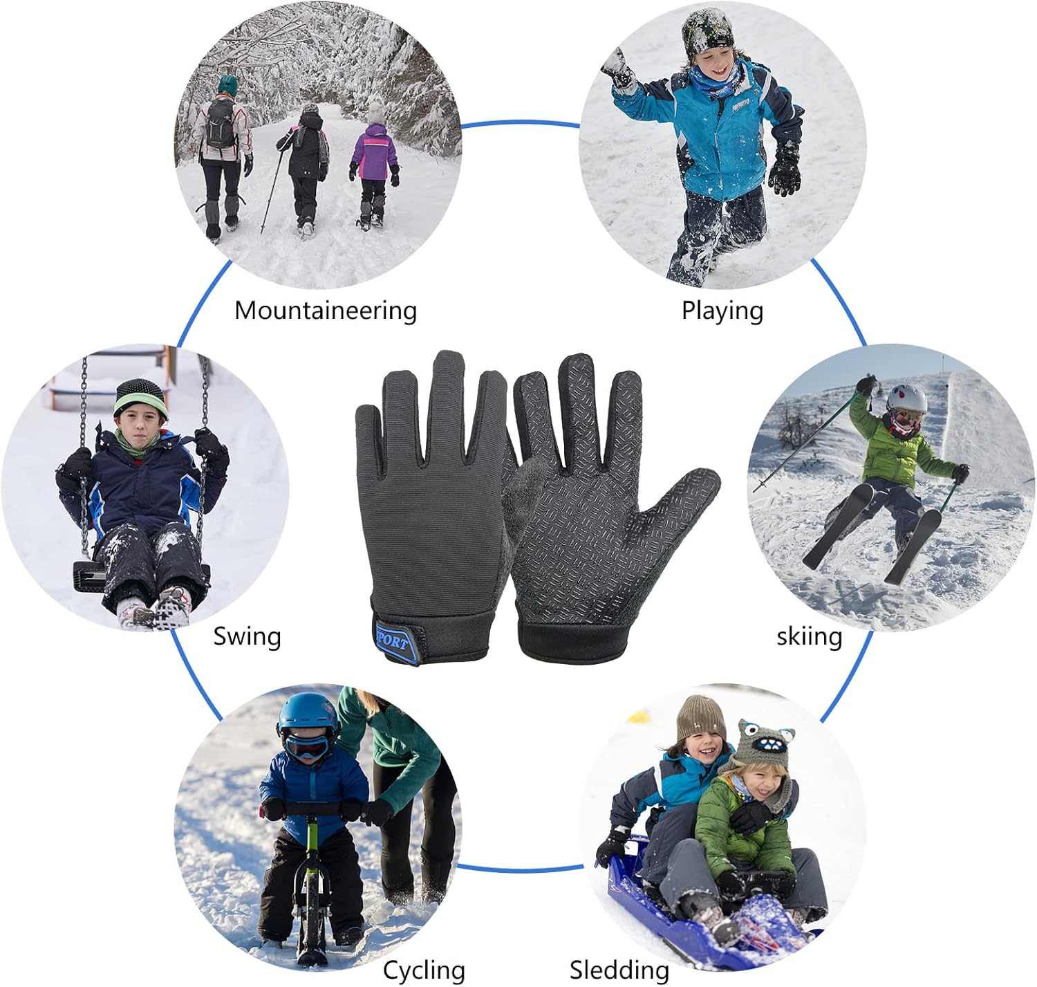 Long Keeper Children's Cycling Gloves - Boys Girls Sports Gloves Bicycle Gloves Children for BMX Scooter Cycling Bike Outdoor Palm Tree Gel Non-Slip – Bild 3
