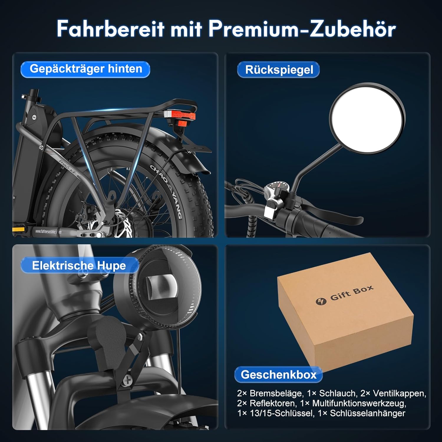 Fafrees FF20 Polar E-Bike Folding Bike 20 x 4.0 Inches, 500 W 45 km/h Ebike Men's Double Batteries 24 Ah / 26.8 Ah, Fatbike Women's Range 150 km/170 km, Electric Bicycle Bearing Weight 150 kg – Bild 9
