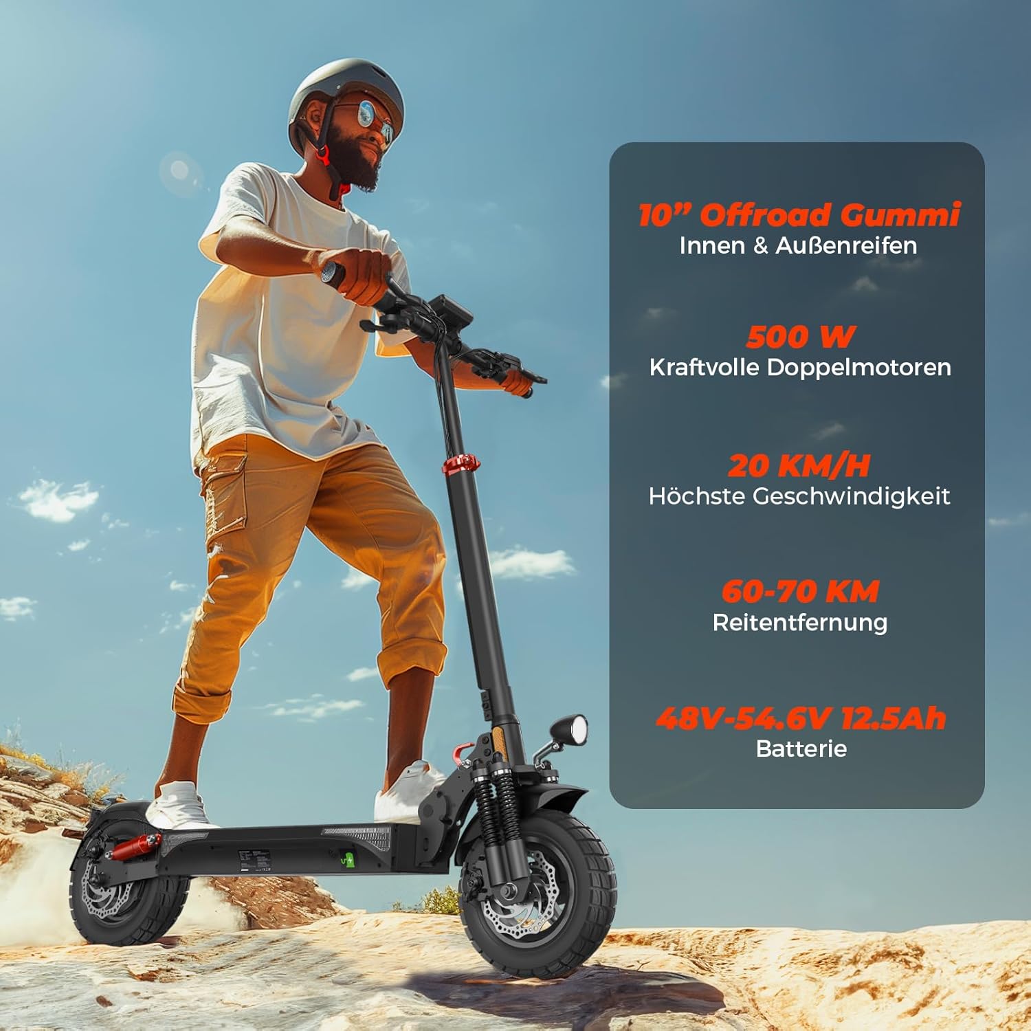 E Scooter mit Straßenzulassung,8,5丨10 Zoll Elektroroller mit 7,5丨12,5AH Batterie Max 70丨30KM Reichweite,Duales Bremssystem E Roller für Erwachsene Pendeln und Geländefahrten – Bild 2