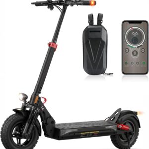 E Scooter mit Straßenzulassung mit Max 70/30KM Reichweite,10/8.5 Zoll Elektroroller mit Komfortable Stoßdämpfer,Faltbarer E Roller Belastung Doppelbremse LED-Licht,APP-Verbindung
