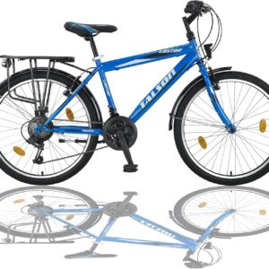 24 Inch Boys Bicycle 21 Speed Shimano with Lighting Blue TMX